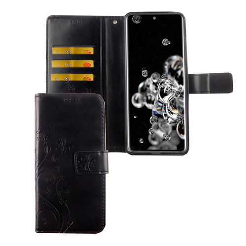 Samsung Galaxy S20 Ultra Handy H�lle Schutz-Tasche Cover Flip-Case Kartenfach Schwarz