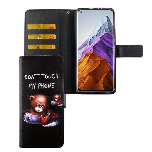 Xiaomi Mi 11 Tasche Handy H�lle Schutz-Cover Flip-Case mit Kartenfach Dont touch my phone