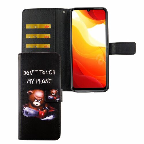 Xiaomi Mi 10 Lite 5G Tasche Handy H�lle Schutz-Cover Flip-Case mit Kartenfach Dont touch my phone