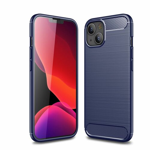 Apple iPhone 13 mini TPU Case Carbon Fiber Optik Brushed Schutz H�lle Blau