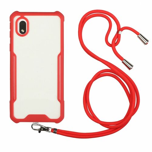 Handykette f�r Samsung Galaxy A01 Core H�lle Cover mit Band zum umh�ngen Kordel Rot