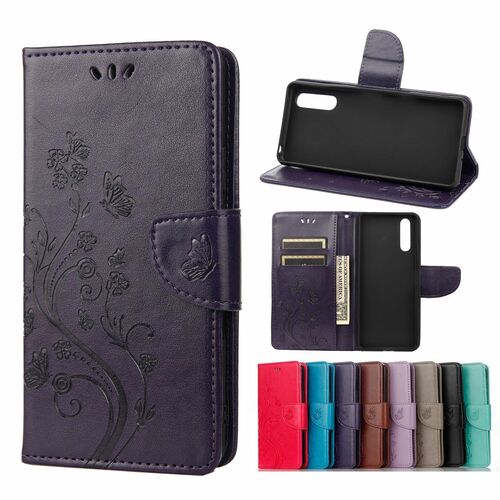 Sony Xperia 10 III Tasche Case Handy H�lle Schutz-Cover Flip-Case mit Kartenfach Violett