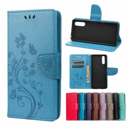 Sony Xperia 10 III Tasche Handy H�lle Schutz-Cover Flip-Case mit Kartenfach Blau