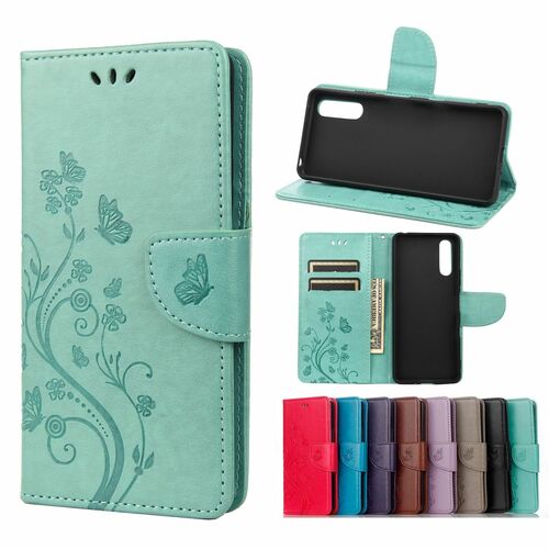 Sony Xperia 10 III Tasche Handy H�lle Schutz-Cover Flip-Case mit Kartenfach Gr�n