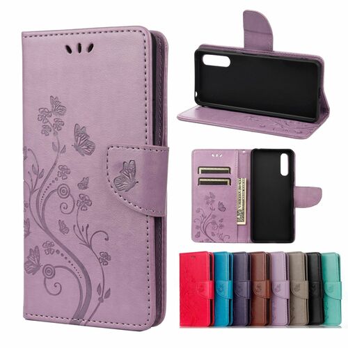Sony Xperia 10 III Tasche Handy H�lle Schutz-Cover Flip-Case mit Kartenfach Violett