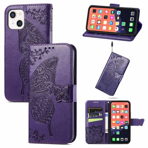 Apple iPhone 13 Handyh�lle Schutztasche Case Cover Klapptasche Violett