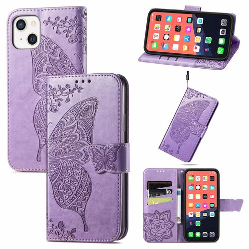 Apple iPhone 13 mini Handyh�lle Schutztasche Case Cover Klapptasche Violett