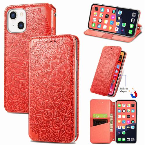 Apple iPhone 13 mini Handyh�lle Schutztasche Case Cover Klapptasche Rot