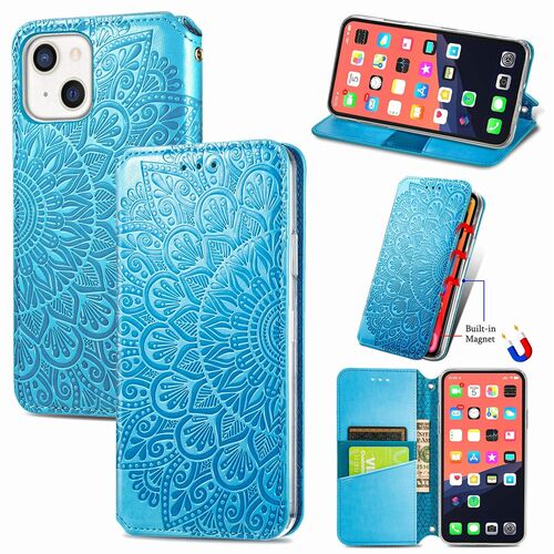 Apple iPhone 13 mini Handyh�lle Schutztasche Case Cover Klapptasche Blau