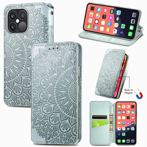 Apple iPhone 13 Pro Max Handyh�lle Schutztasche Case Cover Klapptasche Grau