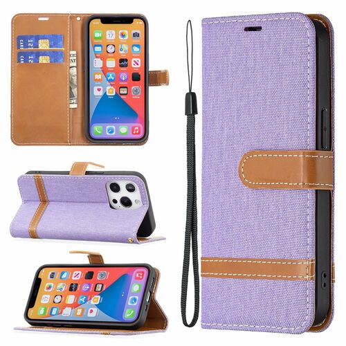 Apple iPhone 13 Pro Handyh�lle Schutztasche Case Cover Klapptasche Violett