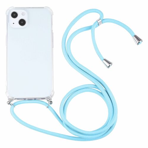 Apple iPhone 13 Handykette Cover H�lle mit Band zum umh�ngen Kordel Blau