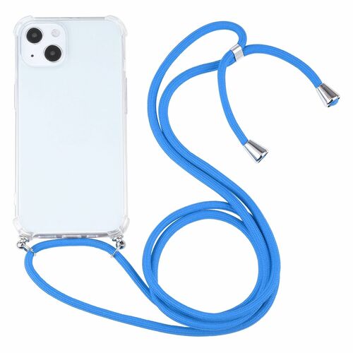 Apple iPhone 13 Handykette Cover H�lle mit Band zum umh�ngen Kordel Blau