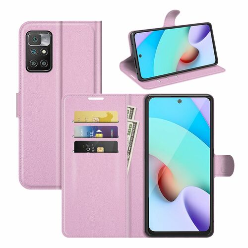Xiaomi Redmi 10 Handyh�lle Schutztasche Wallet Cover 360 Case Etuis Rosa