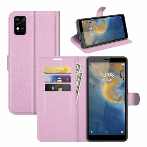 ZTE Blade A31 Handyh�lle Schutztasche Wallet Cover 360 Case Etuis Rosa