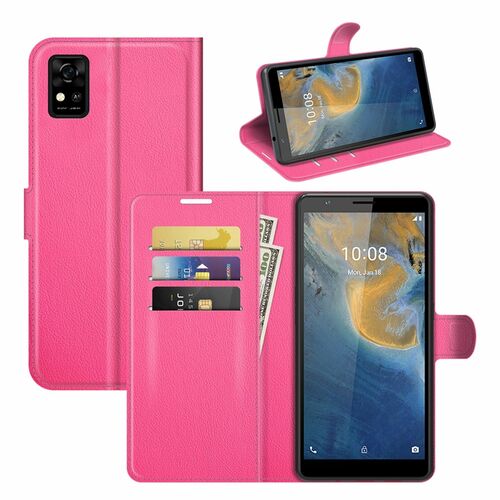 ZTE Blade A31 Handyh�lle Schutztasche Wallet Cover 360 Case Etuis Rosa