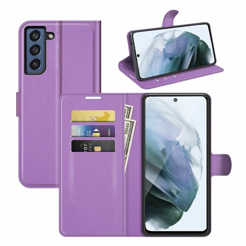 Samsung Galaxy S21 FE Handyh�lle Schutztasche Wallet Cover 360 Case Etuis Violett