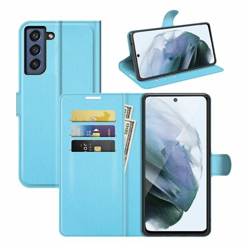 Samsung Galaxy S21 FE Handyh�lle Schutztasche Wallet Cover 360 Case Etuis Blau