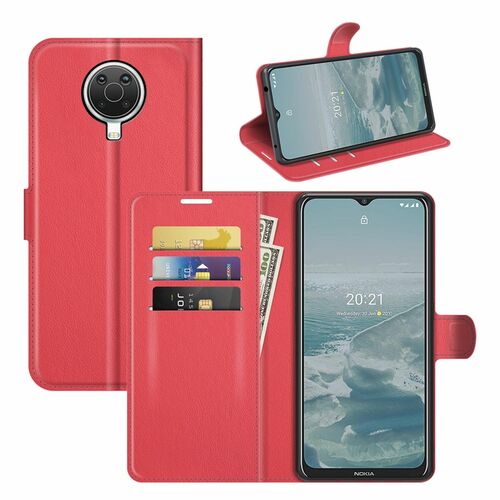 Nokia G10 / G20 Handyh�lle Schutztasche Wallet Cover 360 Case Etuis Rot