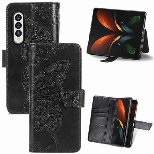 Samsung Galaxy Z Fold3 5G Handyh�lle Schutztasche Wallet Cover 360 Case Etuis Schwarz