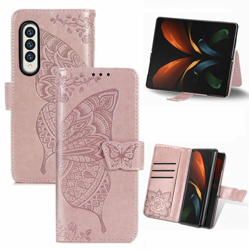 Samsung Galaxy Z Fold3 5G Handyh�lle Schutztasche Wallet Cover 360 Case Etuis Rosa