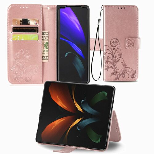 Samsung Galaxy Z Fold3 5G Handyh�lle Schutztasche Wallet Cover 360 Case Etuis Rosa
