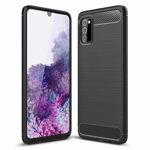 Samsung Galaxy A03s TPU Case Carbon Fiber Optik Brushed Schutz H�lle Schwarz