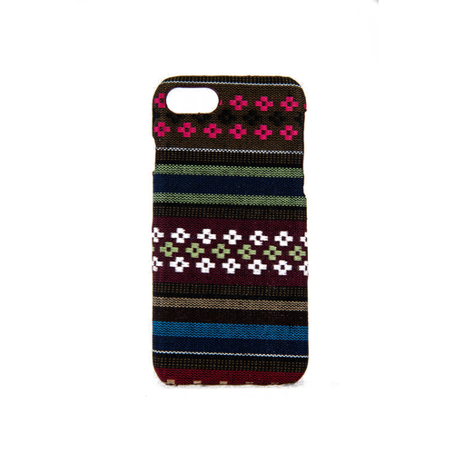 Handyh�lle aus Stoff-Case f�r Apple iPhone 8 Cover Etuis Bumper Schale Braun