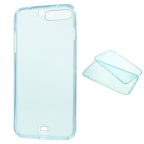 Crystal Case H�lle f�r Apple iPhone 8 Plus Blau Rahmen Full Body