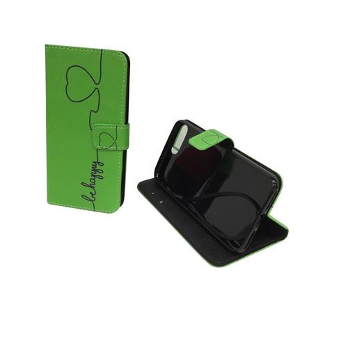 Handyh�lle Tasche f�r Handy Apple iPhone 8 Plus Be Happy Gr�n