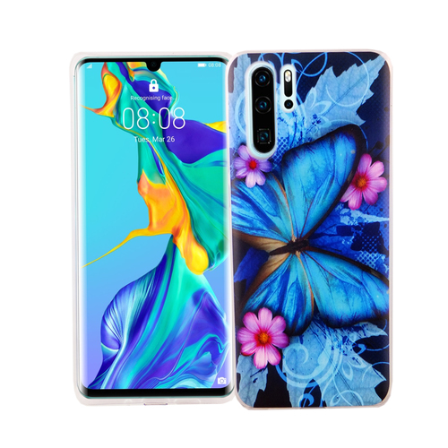 Huawei P30 Pro New Editition K�nig Design Handy H�lle Schutz-Case Cover Bumper Schmetterling Blau
