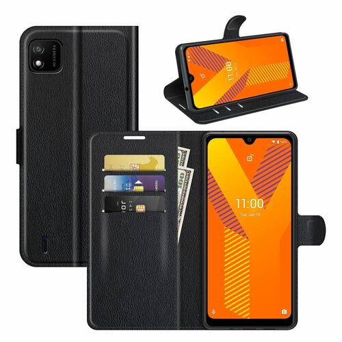 Handyh�lle f�r Wiko Y62 Schutztasche Wallet Cover 360 Case Etuis Schwarz