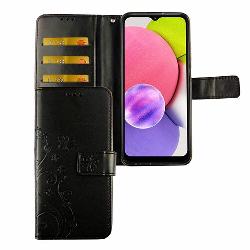 Samsung Galaxy A03s Tasche Handy H�lle Schutz-Cover Flip-Case mit Kartenfach 