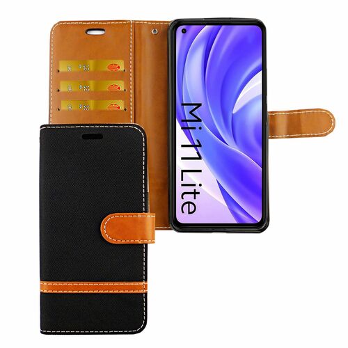 Xiaomi Mi 11 Lite Tasche Handy H�lle Schutz-Cover Flip-Case mit Kartenfach 