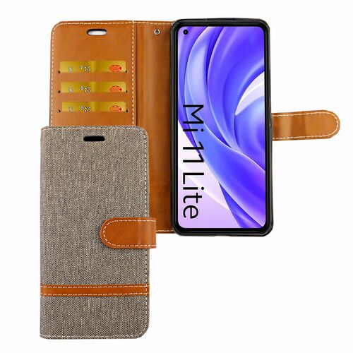 Xiaomi Mi 11 Lite Tasche Handy H�lle Schutz-Cover Flip-Case mit Kartenfach 