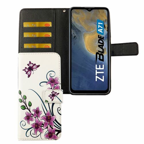 ZTE Blade A71 Tasche Handy H�lle Schutz-Cover Flip-Case mit Kartenfach 