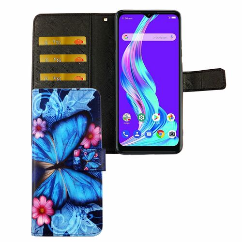 ZTE Blade A51 Tasche Handy H�lle Schutz-Cover Flip-Case mit Kartenfach 