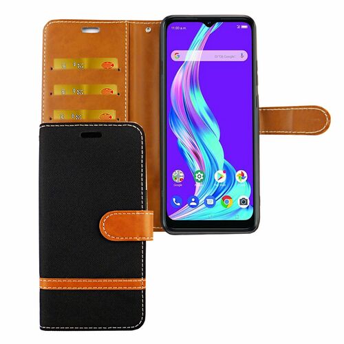 ZTE Blade A51 Tasche Handy H�lle Schutz-Cover Flip-Case mit Kartenfach 