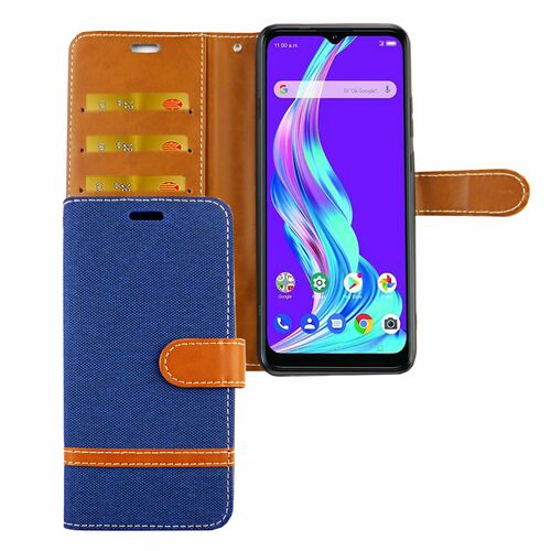 ZTE Blade A51 Tasche Handy H�lle Schutz-Cover Flip-Case mit Kartenfach 
