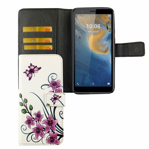 ZTE Blade A31 Tasche Handy H�lle Schutz-Cover Flip-Case mit Kartenfach 