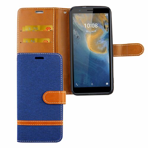 ZTE Blade A31 Tasche Handy H�lle Schutz-Cover Flip-Case mit Kartenfach 