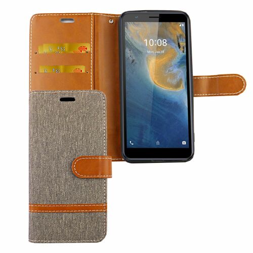 ZTE Blade A31 Tasche Handy H�lle Schutz-Cover Flip-Case mit Kartenfach 