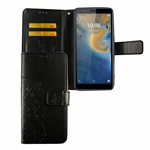 ZTE Blade A31 Tasche Handy H�lle Schutz-Cover Flip-Case mit Kartenfach 