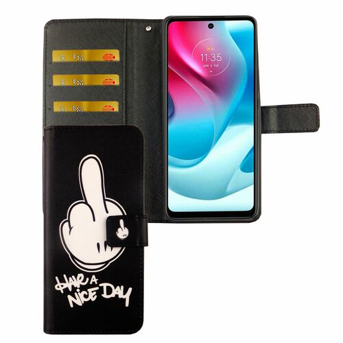 Motorola Moto G60S Tasche Handy H�lle Schutz-Cover Flip-Case mit Kartenfach 