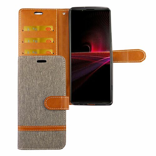 Sony Xperia 1 III Tasche Handy H�lle Schutz-Cover Flip-Case mit Kartenfach 