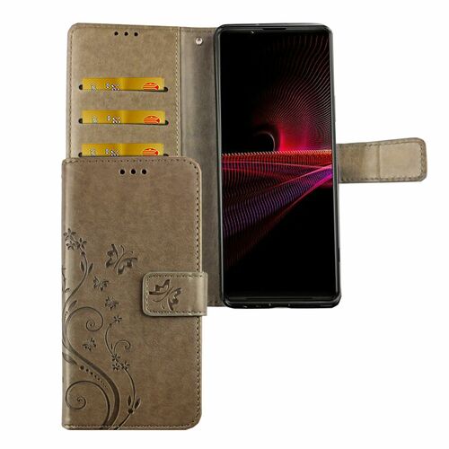 Sony Xperia 1 III Tasche Handy H�lle Schutz-Cover Flip-Case mit Kartenfach 