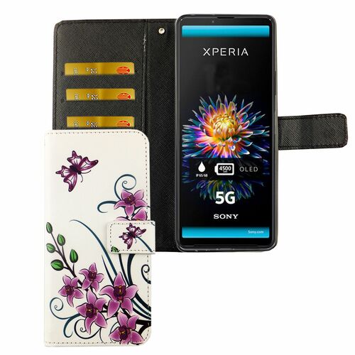 Sony Xperia 5 III Tasche Handy H�lle Schutz-Cover Flip-Case mit Kartenfach 