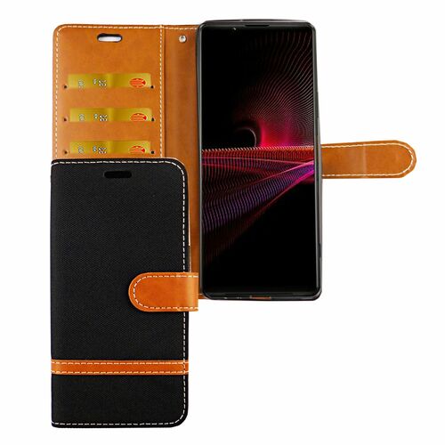 Sony Xperia 5 III Tasche Handy H�lle Schutz-Cover Flip-Case mit Kartenfach 