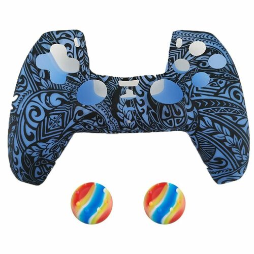 2x PS5 Controller Schutzh�lle Silikon Skin Schutz Cover Case DualSense Motiv 