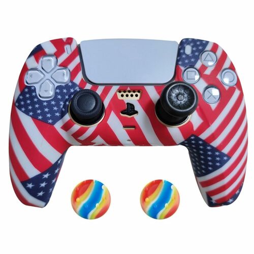 2x PS5 Controller Schutzh�lle Silikon Skin Schutz Cover Case DualSense Motiv 